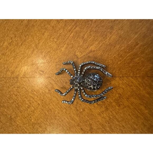 Jewelry - Spider Shaped Black Rhinestone Brooch Pin